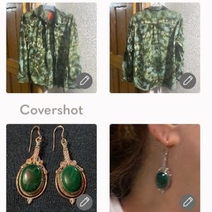 Tommy Bahama button-up XXL+925 malachite drop earrings